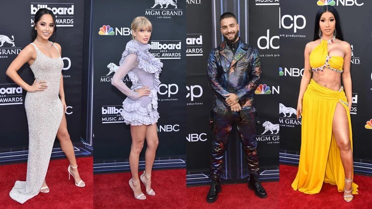 Becky G, Taylor Swit, Maluma y Cardi B en la red carpet de los Billboard Music Awards 2019