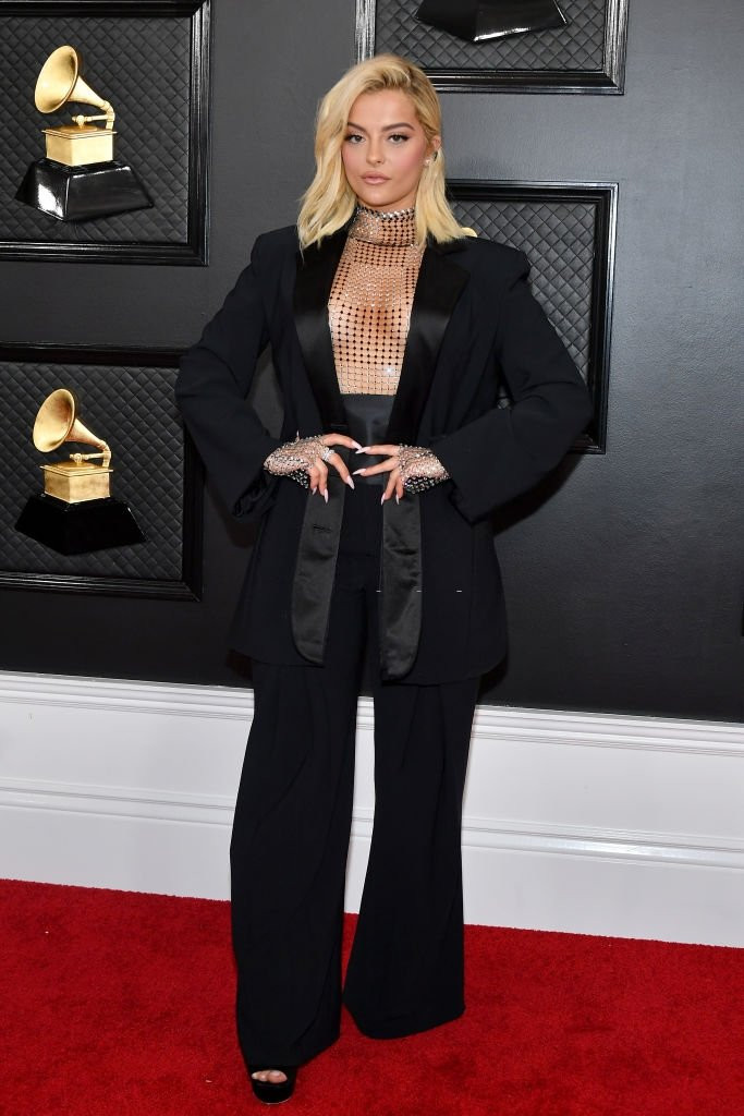 Bebe Rexha en la alfombra roja de los premios Grammy 2020