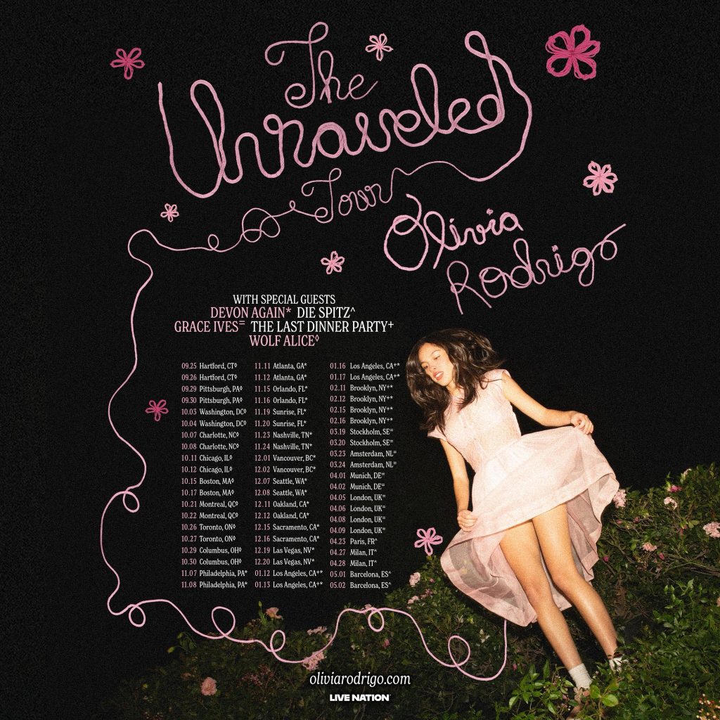 Olivia Rodrigo The Unraveled Tour Fechas